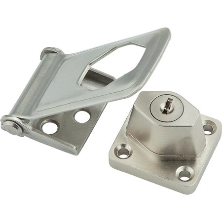 National Hardware Brushed Stainless Steel 3-1/2 in. L Keyed Hasp Lock N102-804